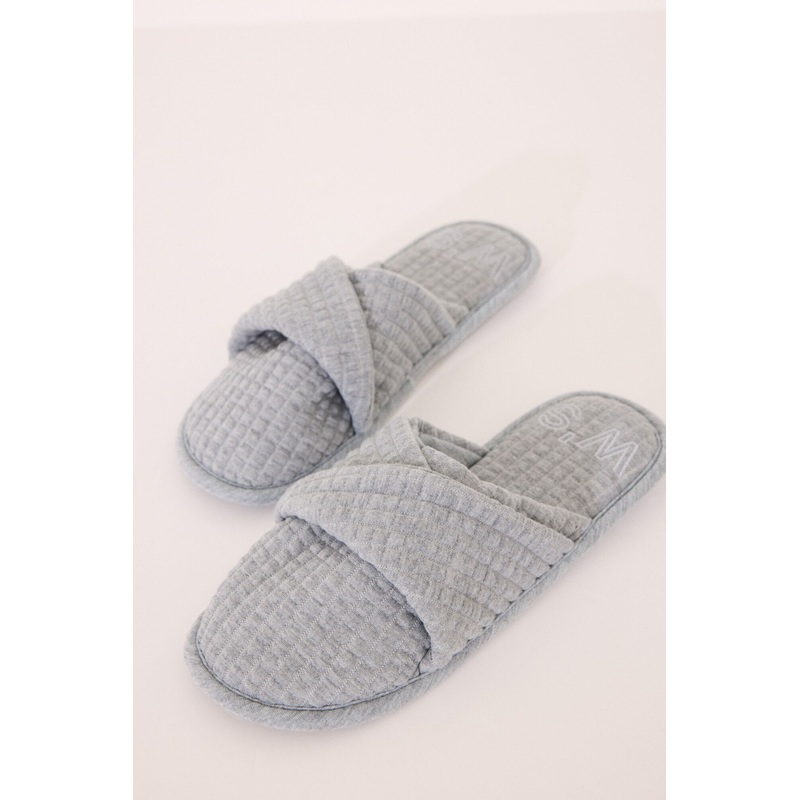 Grey Padded Slippers