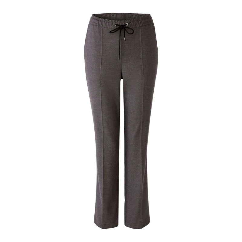 Grey Slip On Trousers With Drawstrings