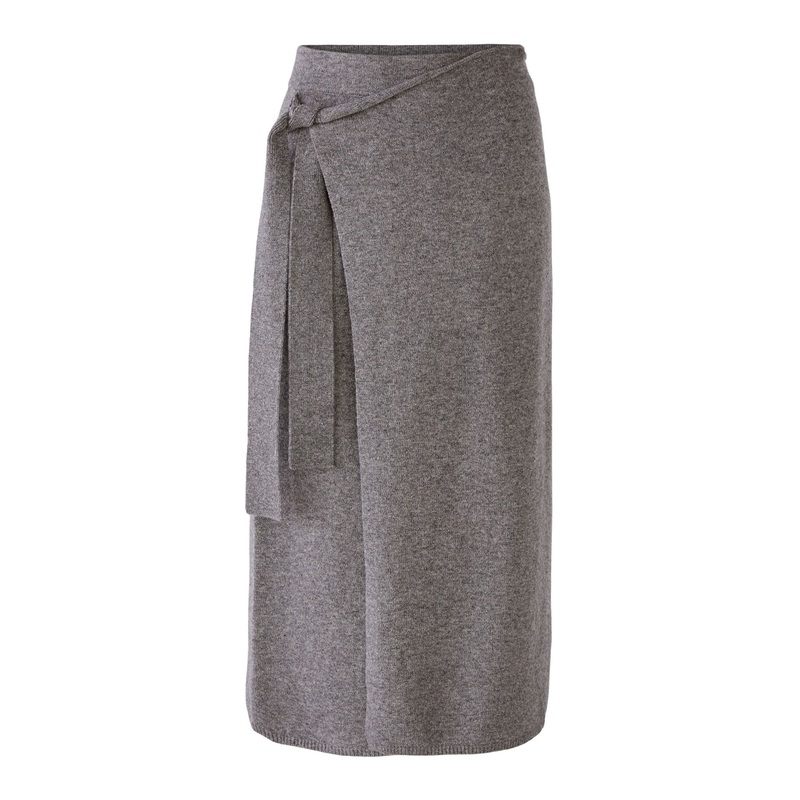 Grey Wrap Around Midi Skirt