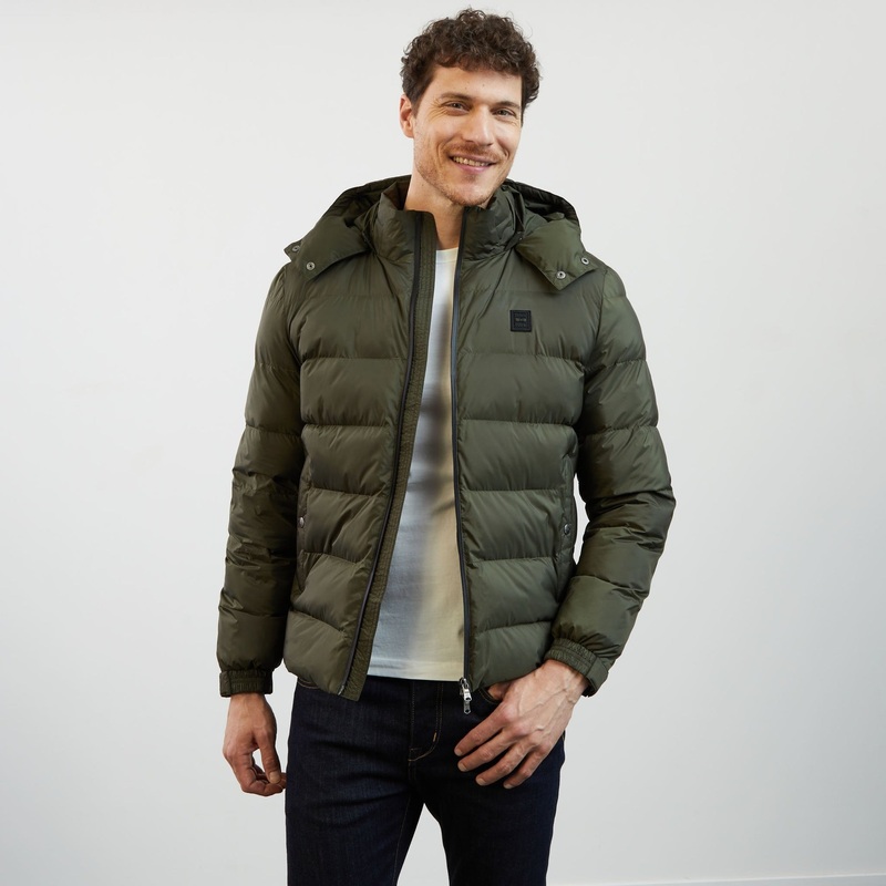 Khaki Hooded Puffa Jacket
