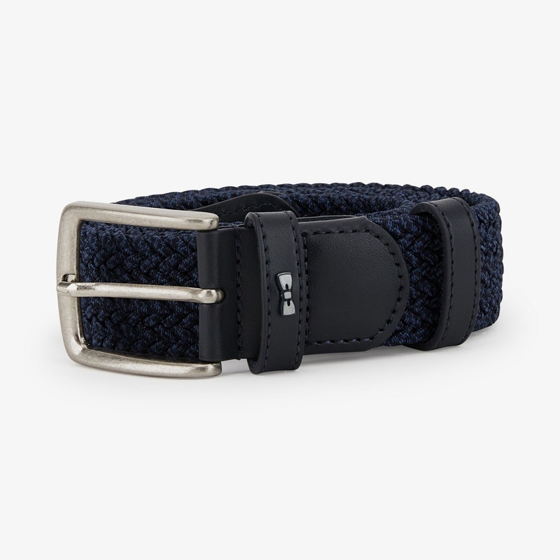 Navy Blue Braided Elastic Belt