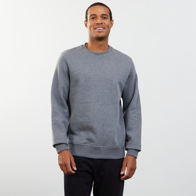 Plain Grey Round-Neck Sweatshirt