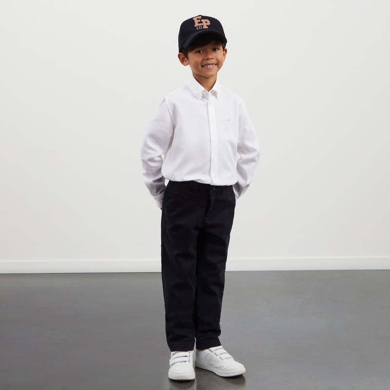 Plain White Shirt In Cotton Pique
