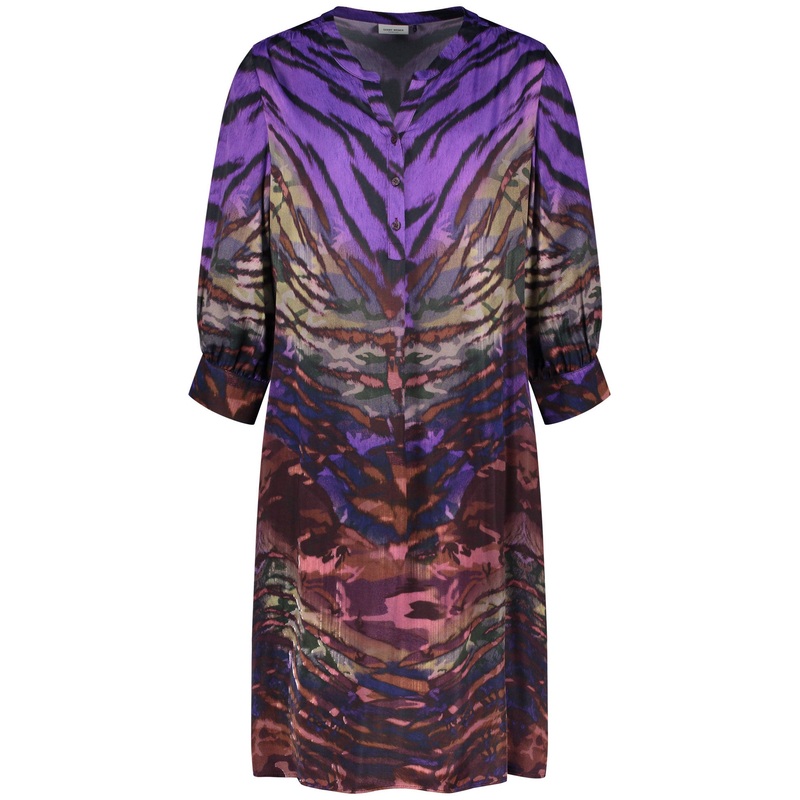 Printed Short Dress With 3/4 Sleeve