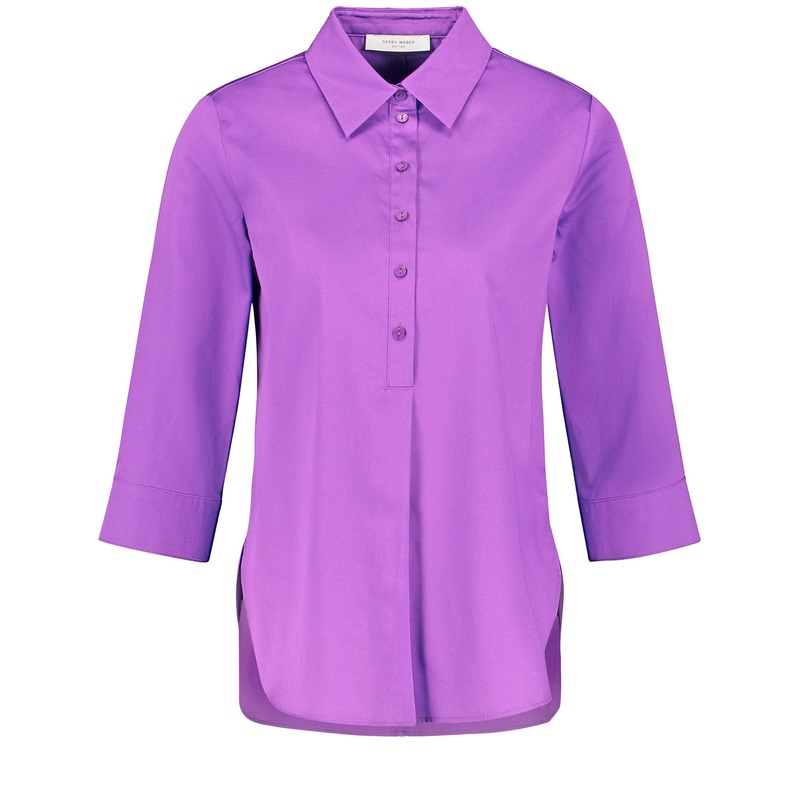 Purple 3/4 Sleeve Button Down Shirt