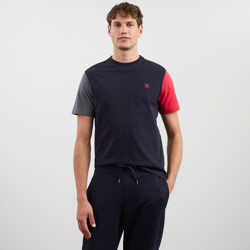 Short-Sleeved Colourblock T-Shirt With Insignia Logo