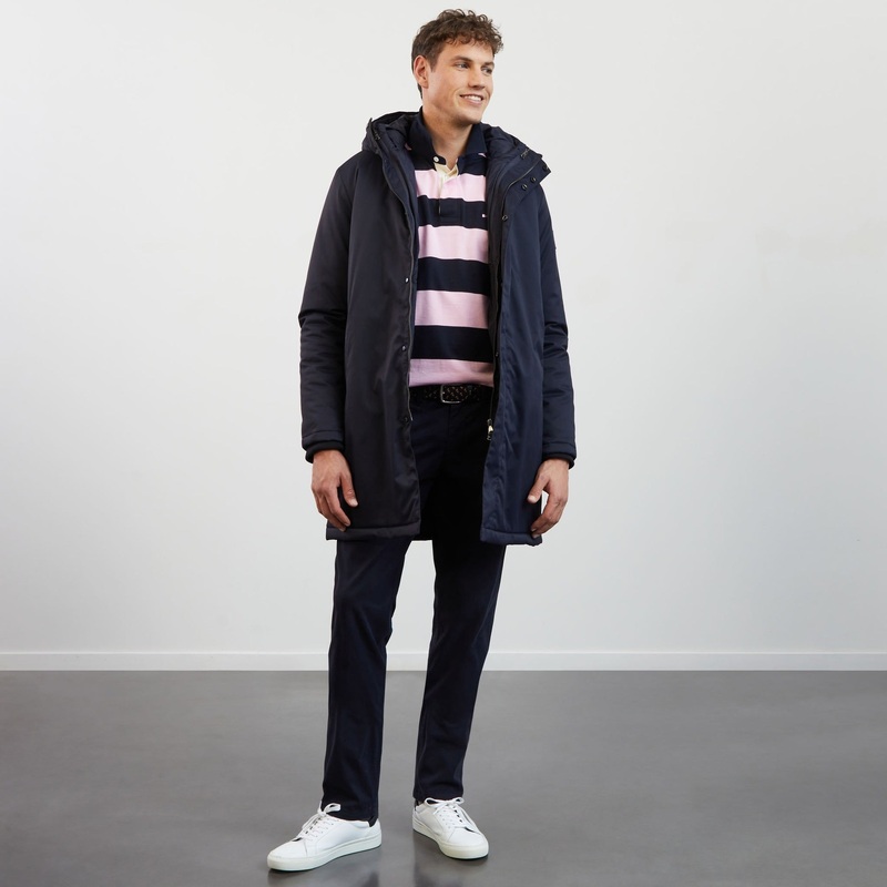 Straight-Leg Dark Blue Chinos