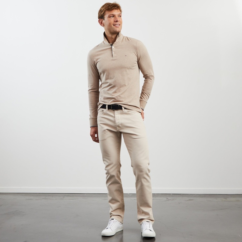 Straight-Leg Off White Jeans With 5 Pockets