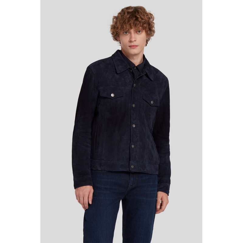 Trucker Jacket Suede Navy