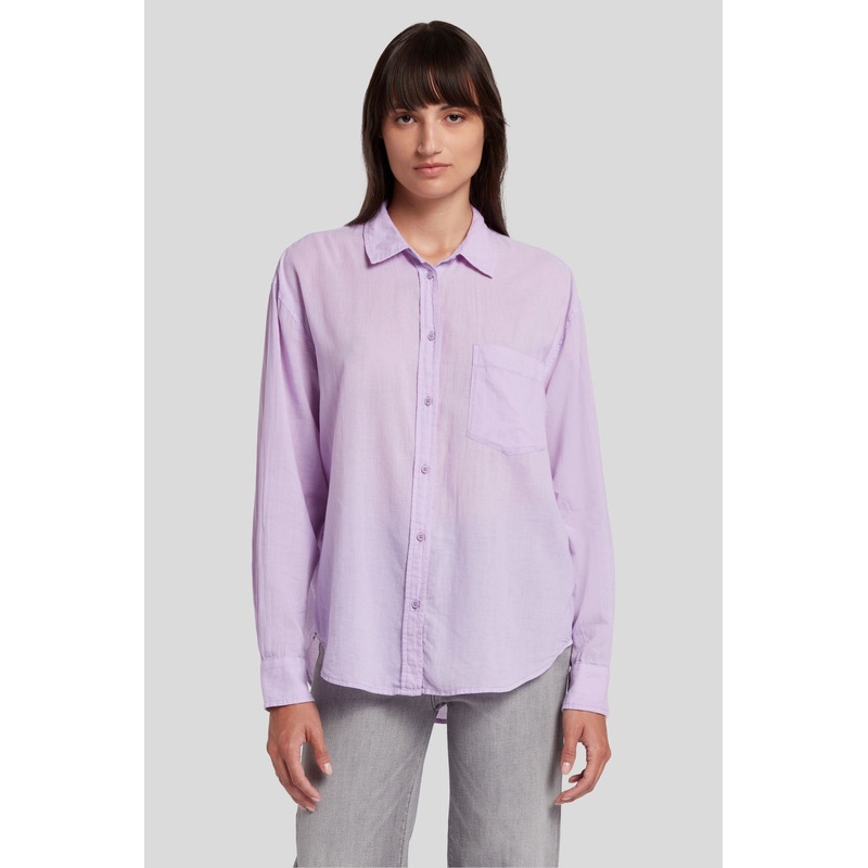 Voile Button Down Cotton Voile Lavender