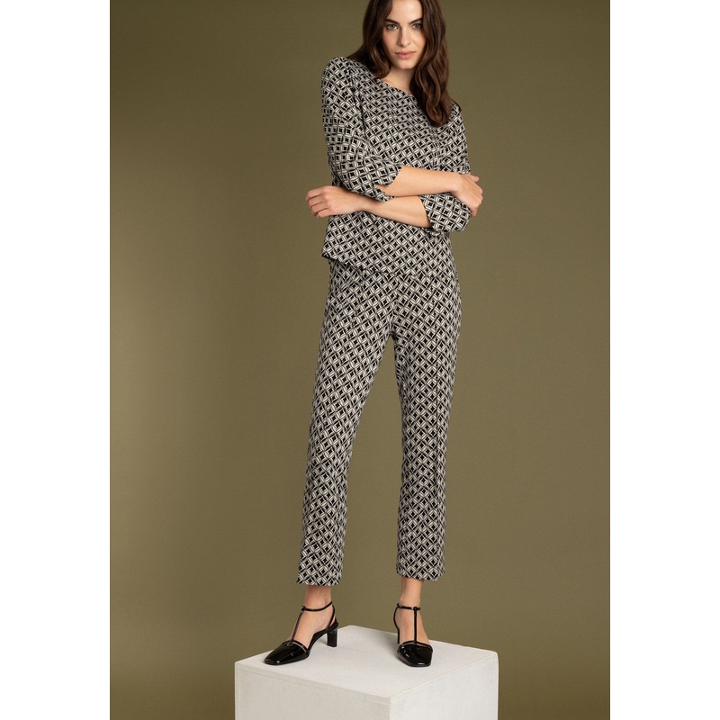 Black/Ecru Jersey Trousers