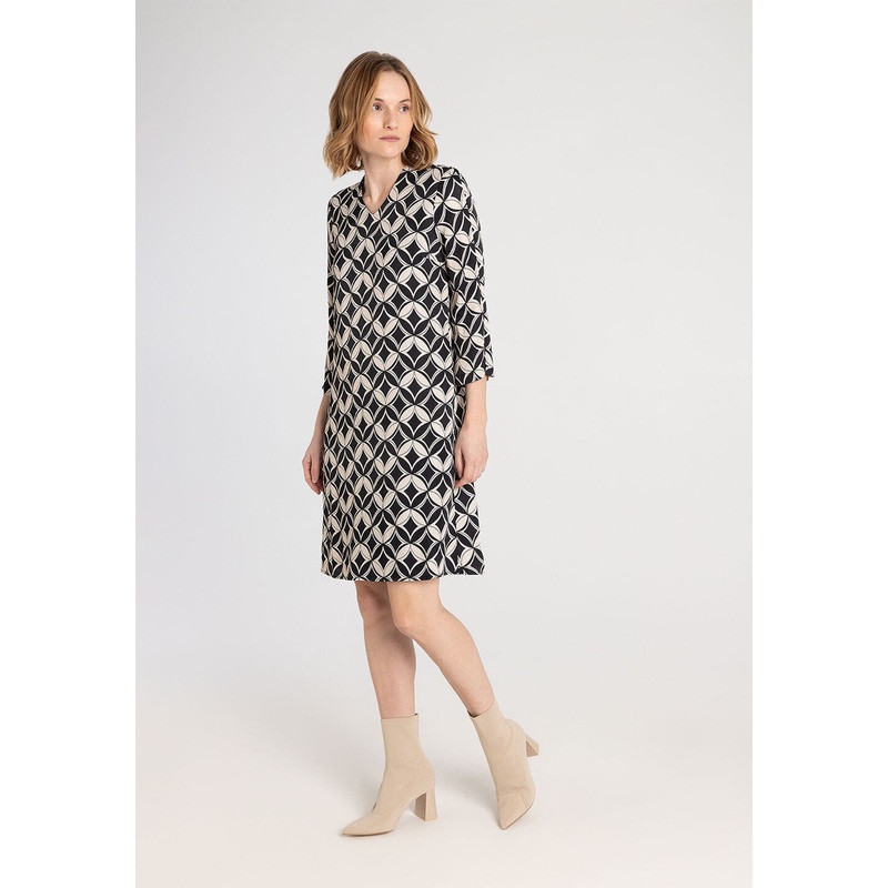 Black/Ecru Satin Dress