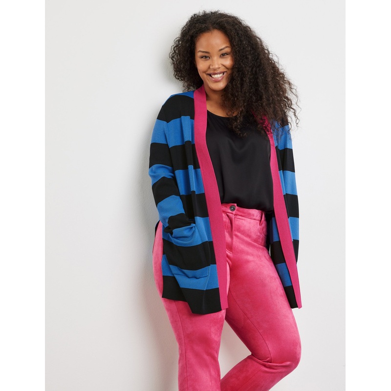 Long Cardigan With Colour Blocking