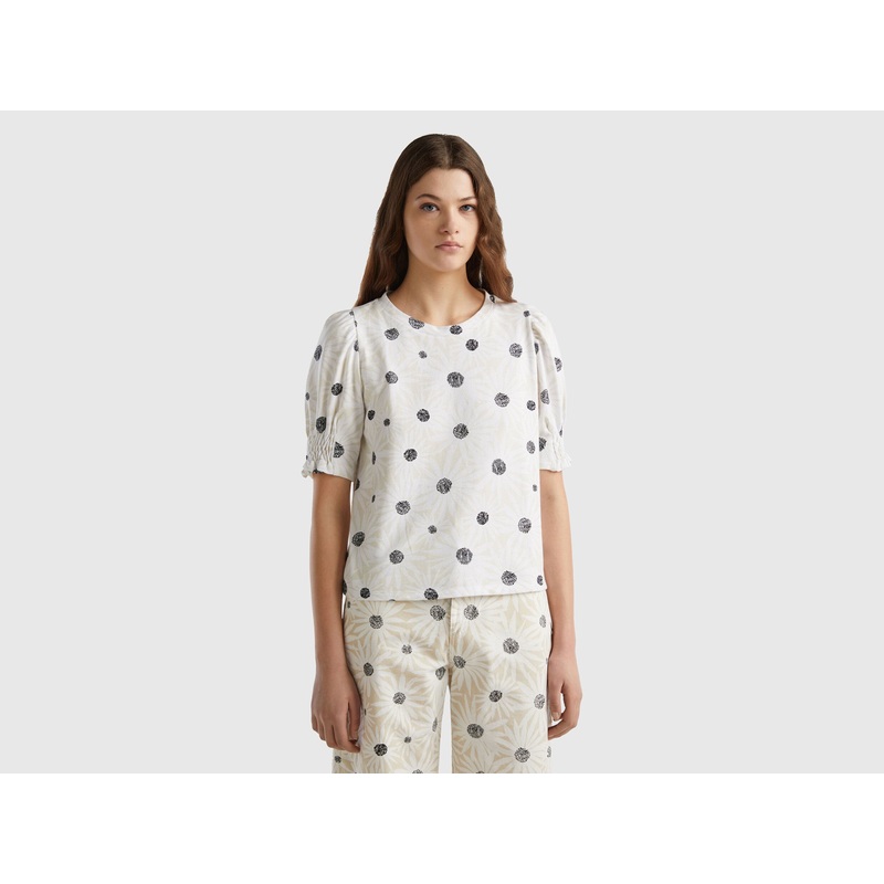 Organic Cotton T-Shirt With Floral Print