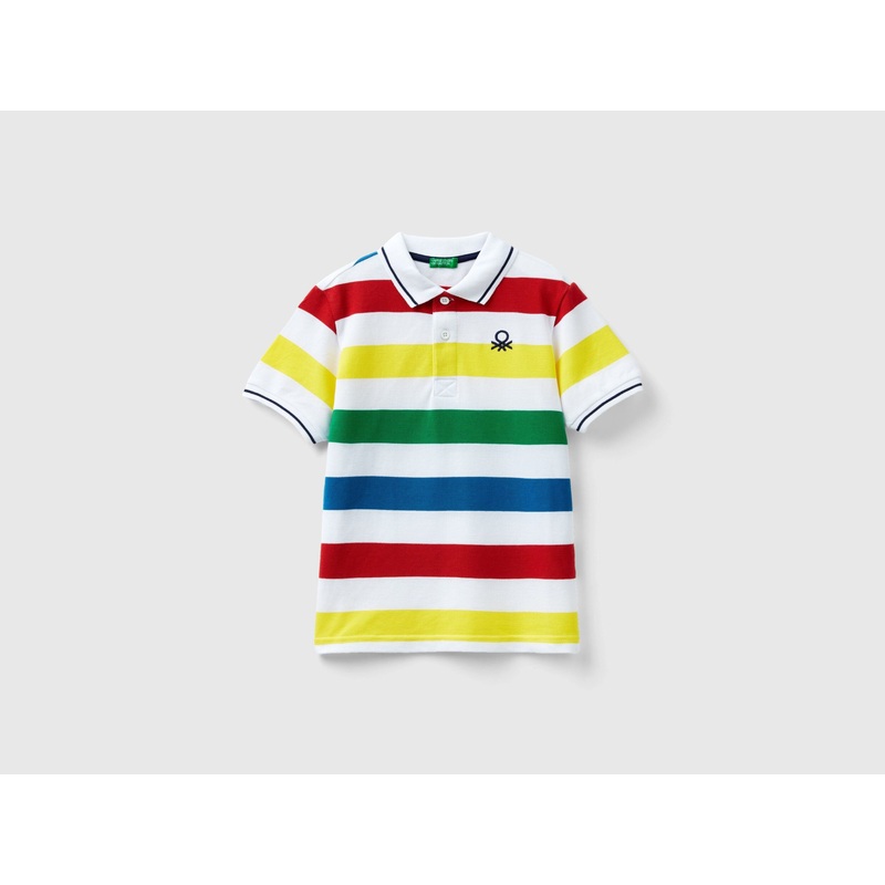 Short Sleeve Polo With Stripes