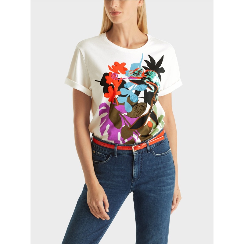 T-Shirt With Leaf Design