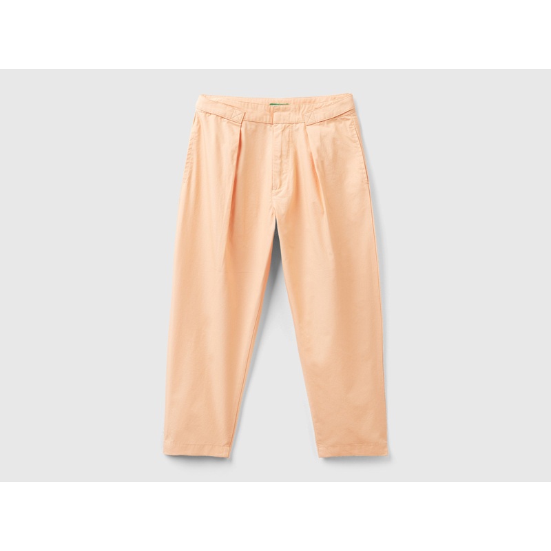 Tapered Trousers With Pleats