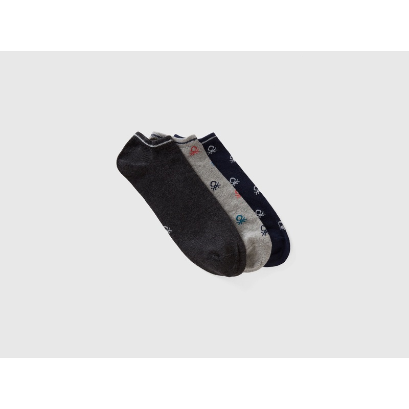 Three Pairs Of Short Socks With Logo