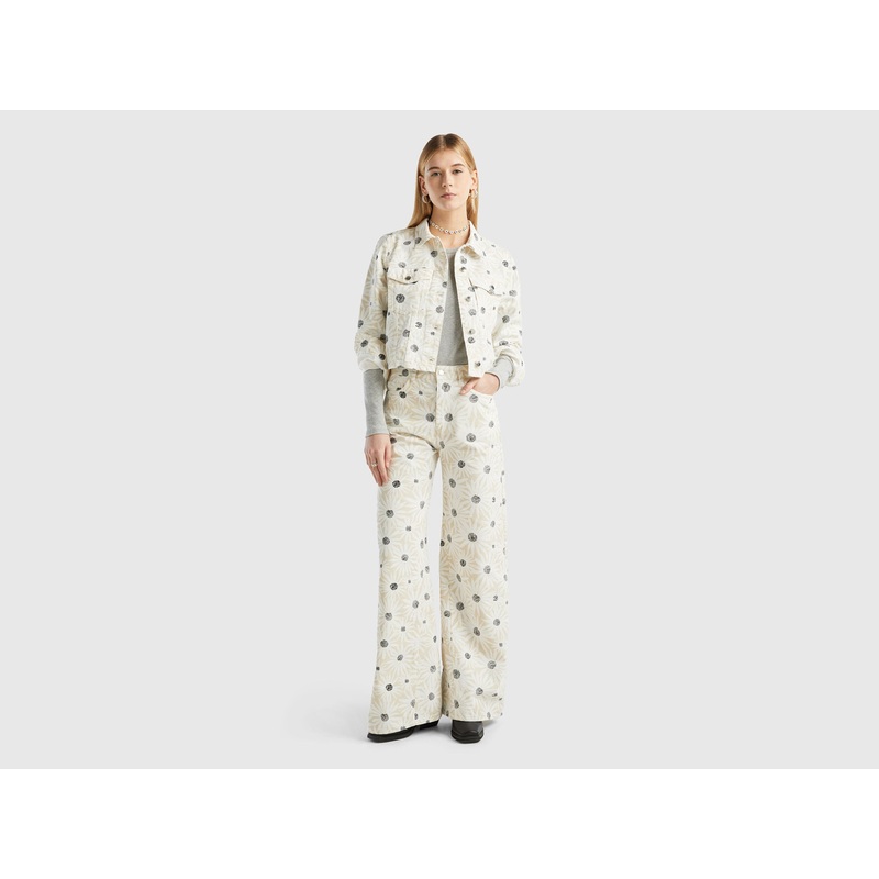 Wide Trousers With Floral Print