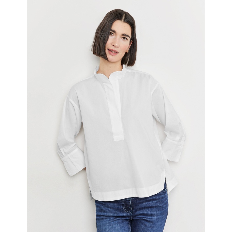 3/4-Sleeve Blouse Made Of Sustainable Cotton