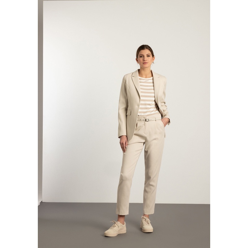 Almond Structured Suit Trousers With Belt