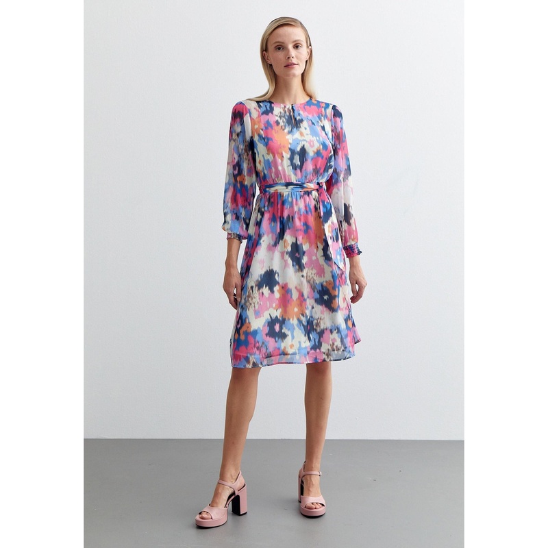 Chiffon Dress With Abstract Print