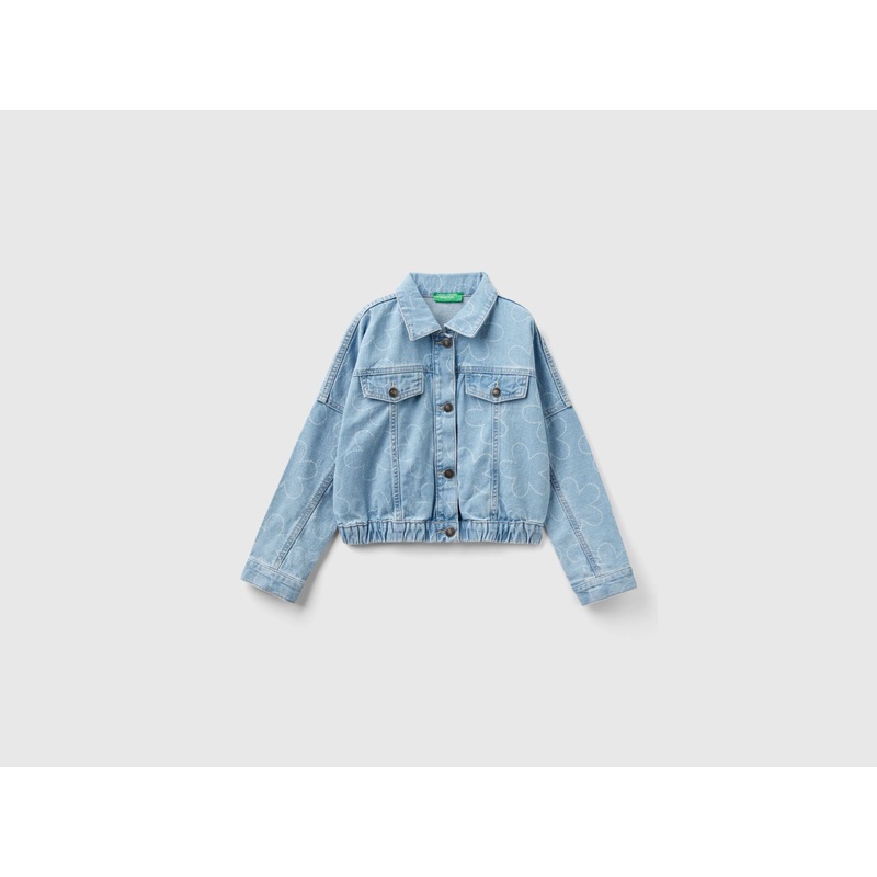 Jean Jacket With Flower Print