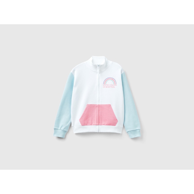 Sweatshirt With Zip And Collar