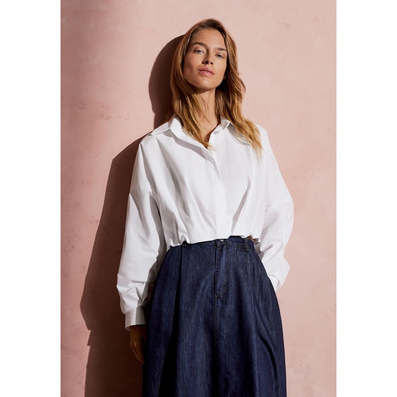 White Short Shirt Blouse
