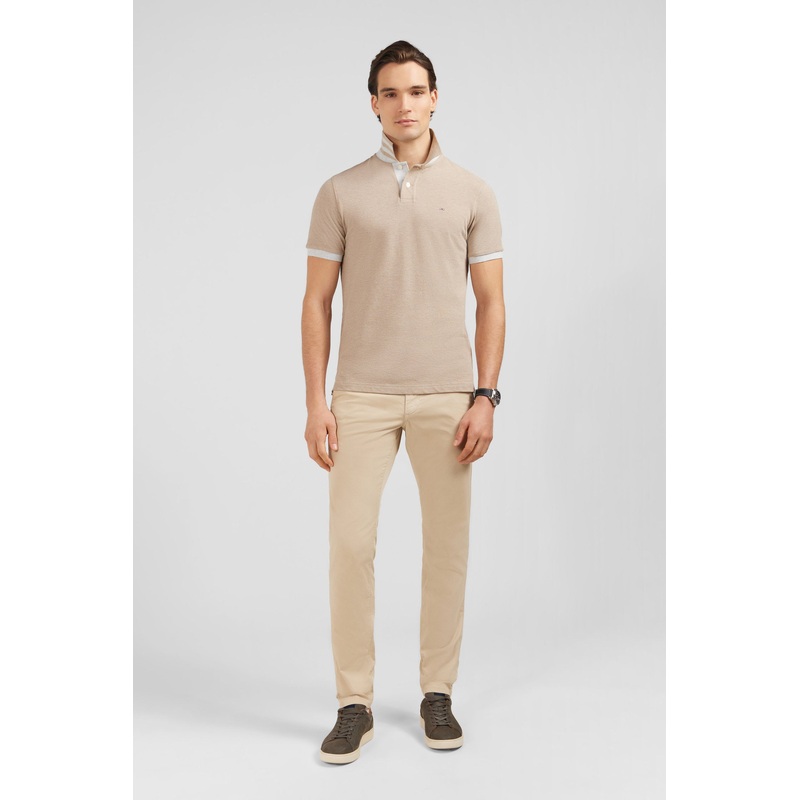 Beige Short-Sleeved Polo Shirt