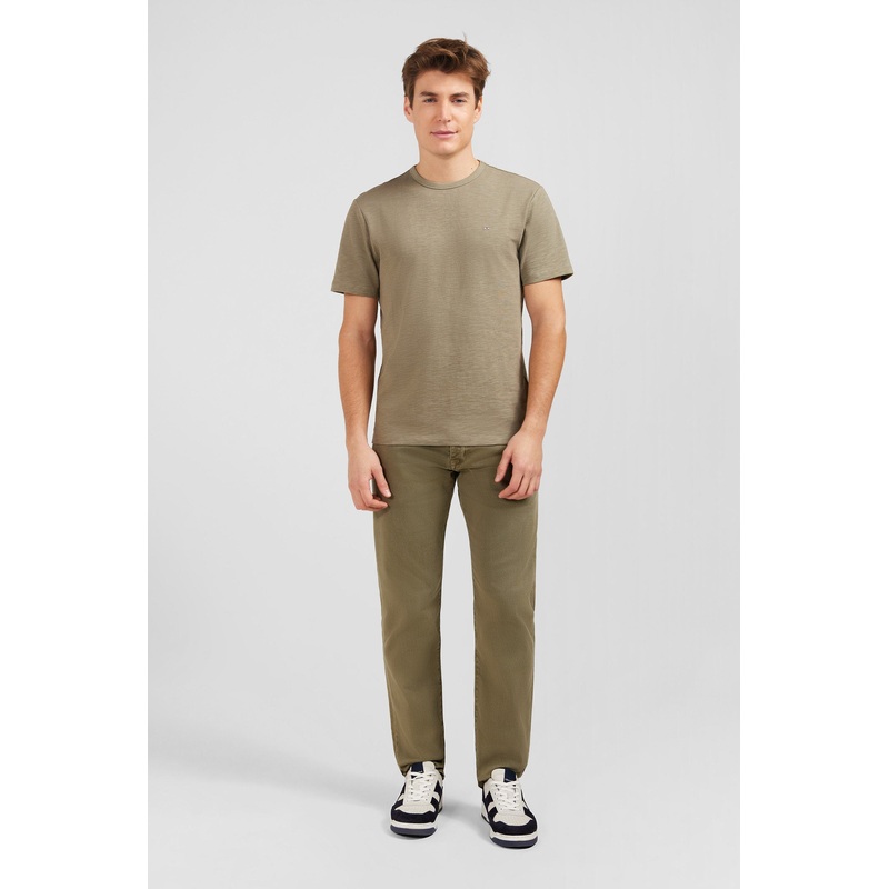 Beige T-Shirt In Flamme Cotton