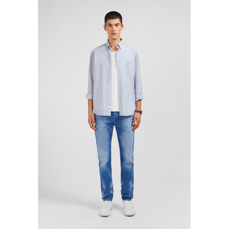 Blue Shirt In Cotton Dobby