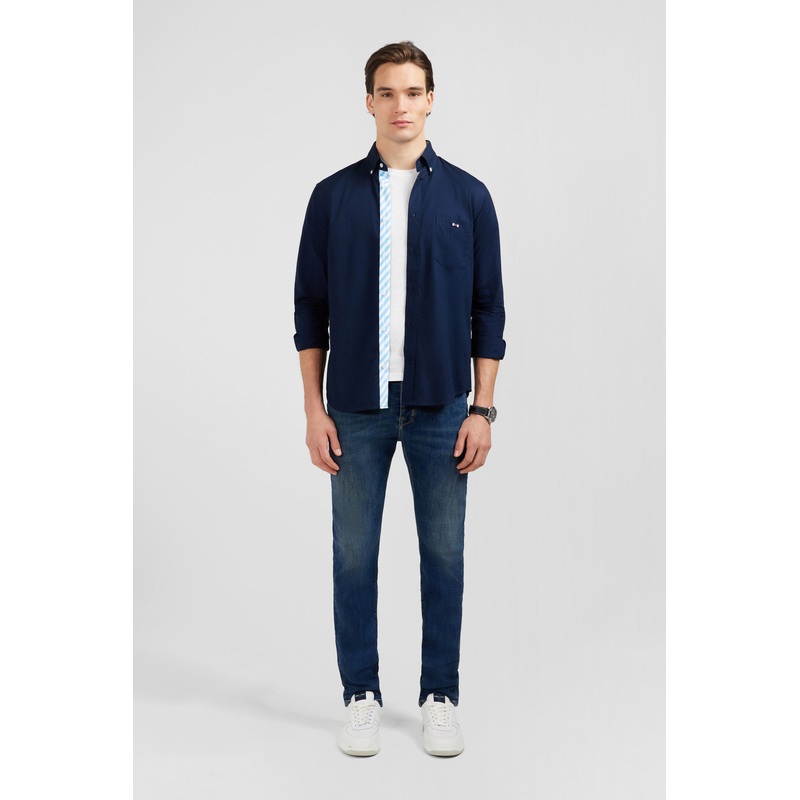 Dark Blue Shirt With Eden Park Embroidery