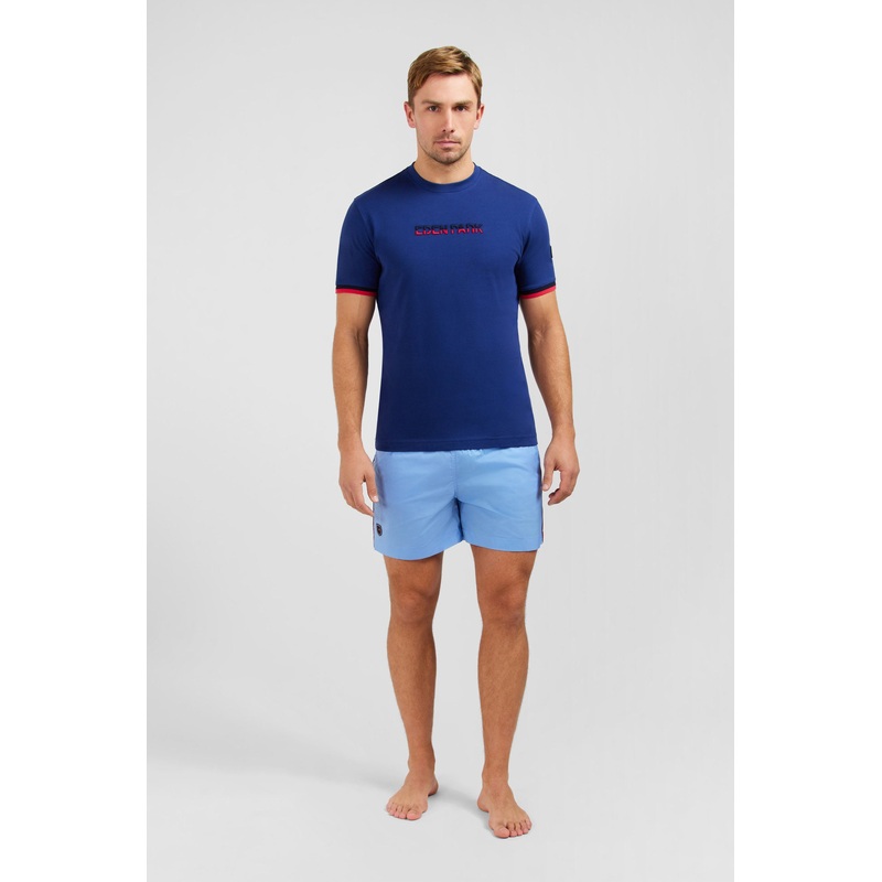 Dark Blue T-Shirt With Two-Tone Eden Park Embroidery