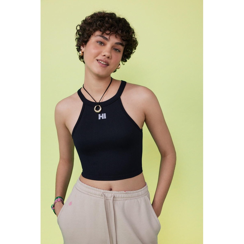 Halter Neck Cropped Tank Top
