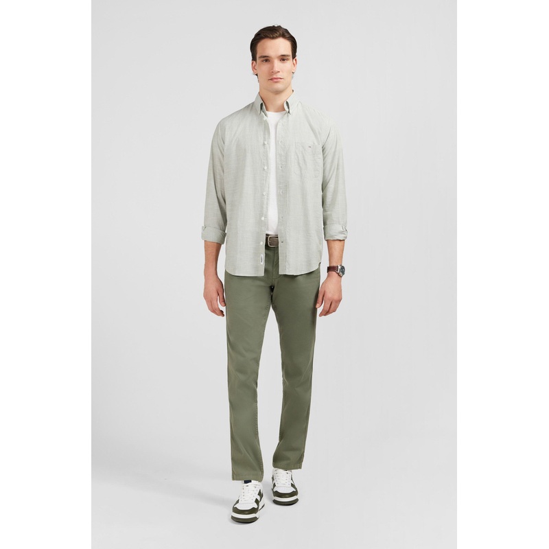 Light Beige Shirt In Cotton Dobby