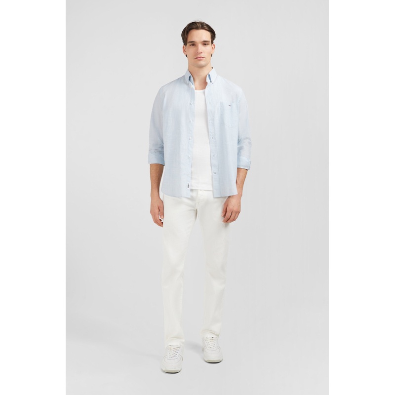 Light Blue Shirt In Cotton Dobby