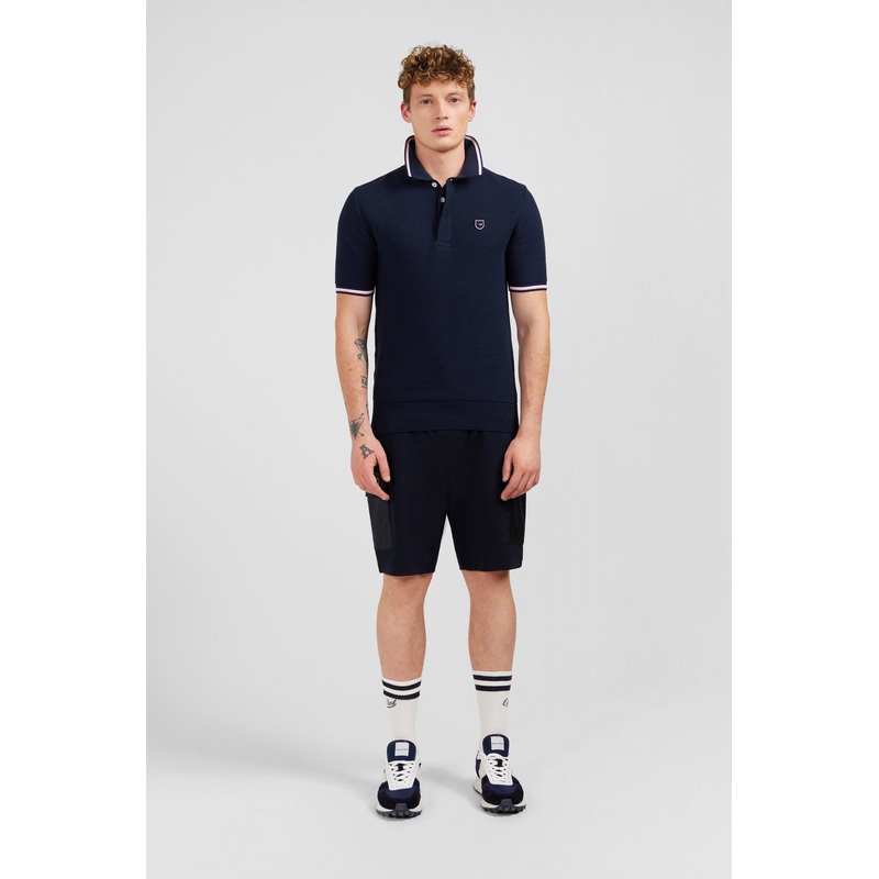 Navy Blue Short-Sleeved Jumper