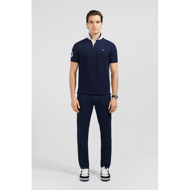 Navy Blue Short-Sleeved Polo Shirt Number 10