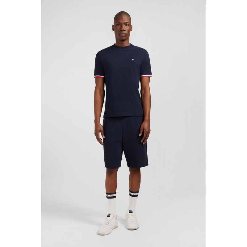 Navy Blue Short-Sleeved T-Shirt With Embossed Logo