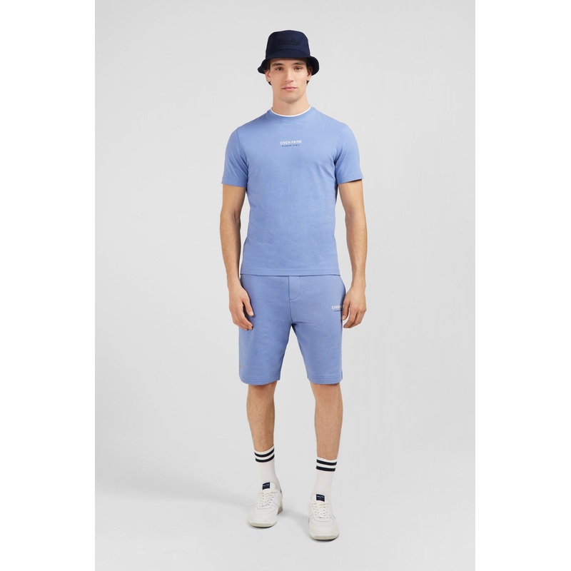 Plain Blue Short-Sleeved T-Shirt