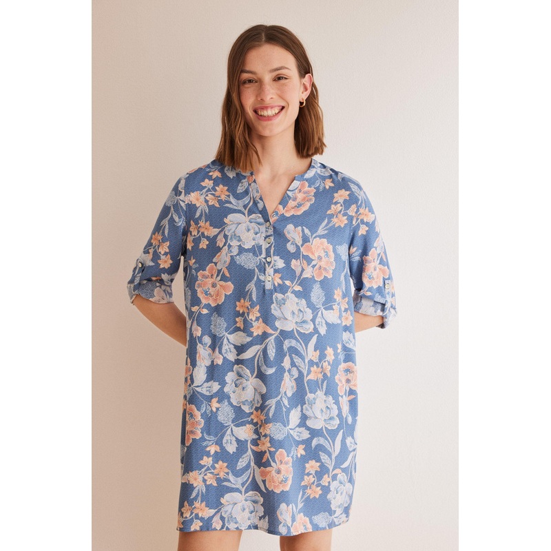 Printed Tunic Style Short Dress