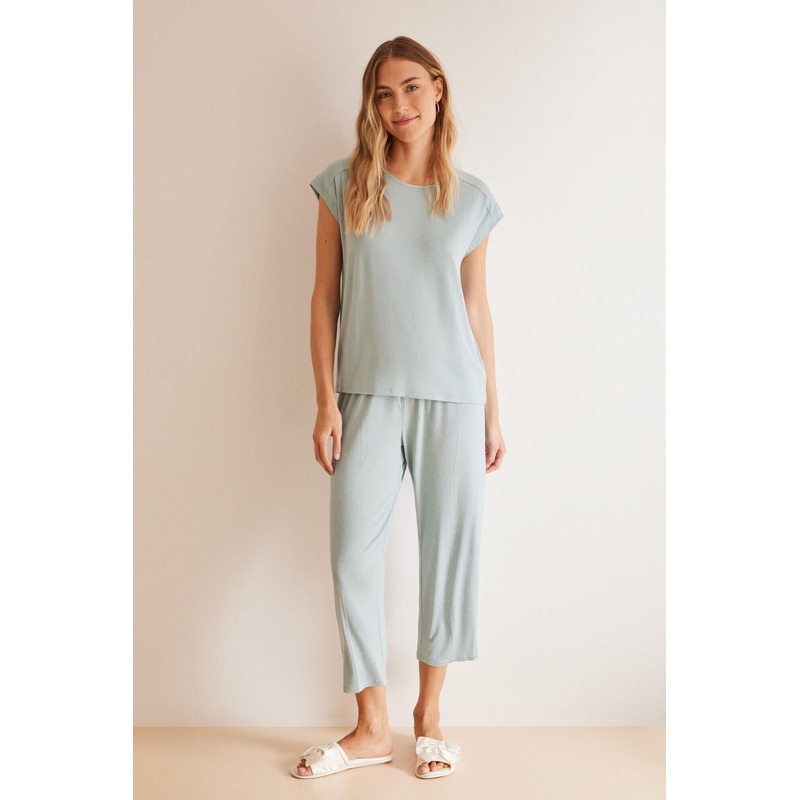 Short Sleeves Capri Pant Pyjama
