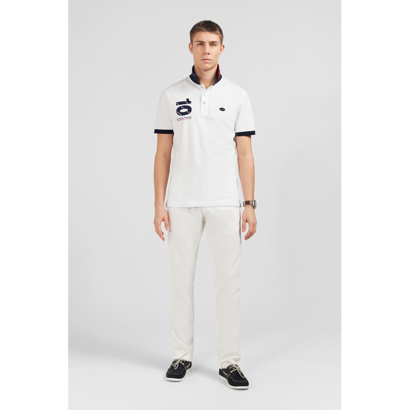 White Short-Sleeved XV De France Polo Shirt