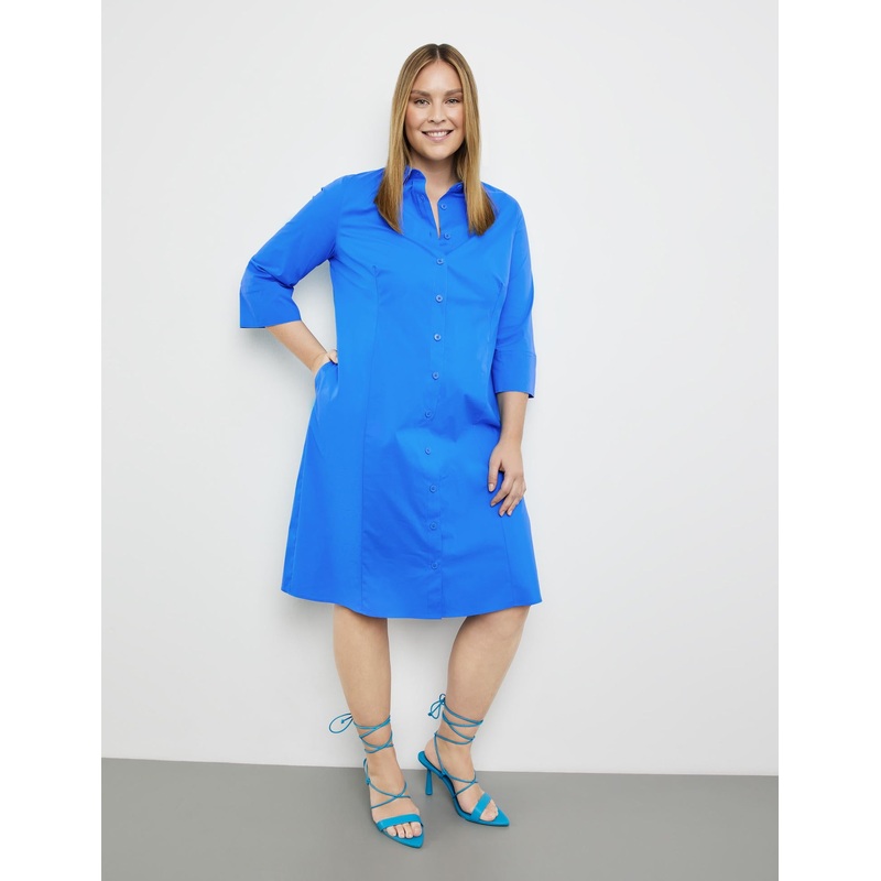 Blouse Dress With 3/4-Length Sleeves And Pockets