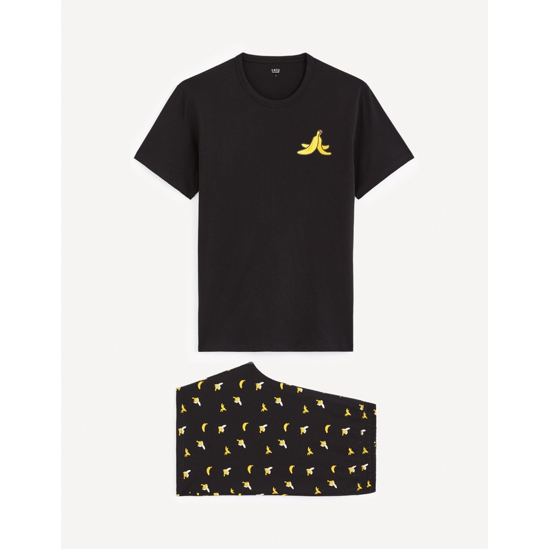 Cotton Short Pajamas - Black