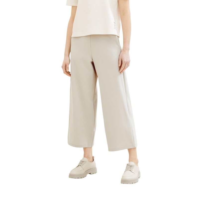 Cropped Slip On Trousers