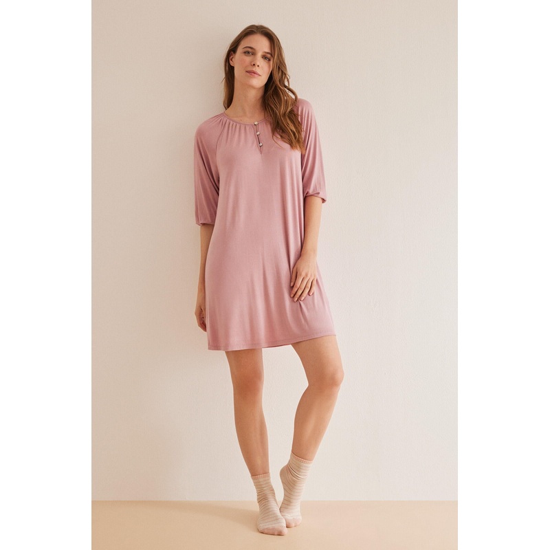 Long Sleeves Short Nightdress