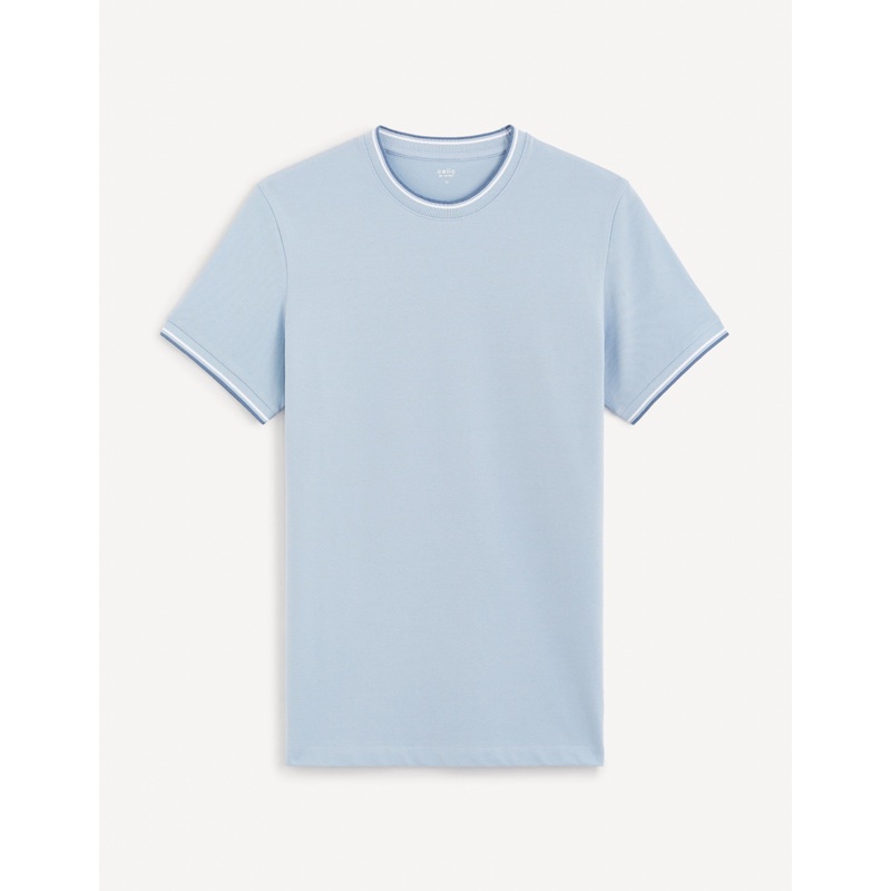 Round-Neck Stretch Cotton T-Shirt