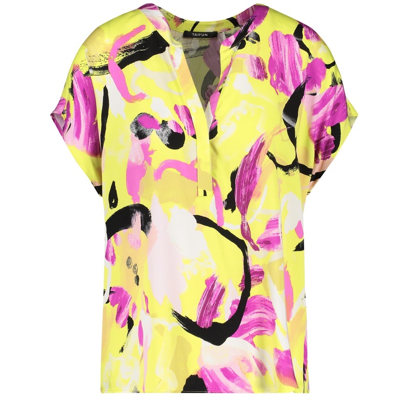 Short Sleeve Blouse With An All-Over Print